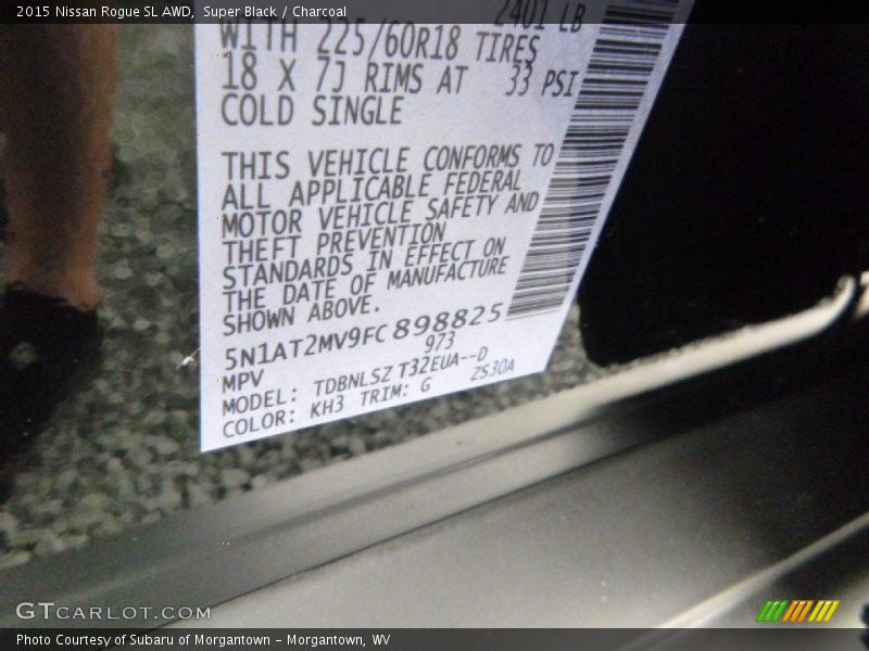 Super Black / Charcoal 2015 Nissan Rogue SL AWD