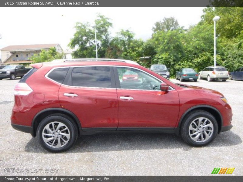Cayenne Red / Charcoal 2015 Nissan Rogue SL AWD