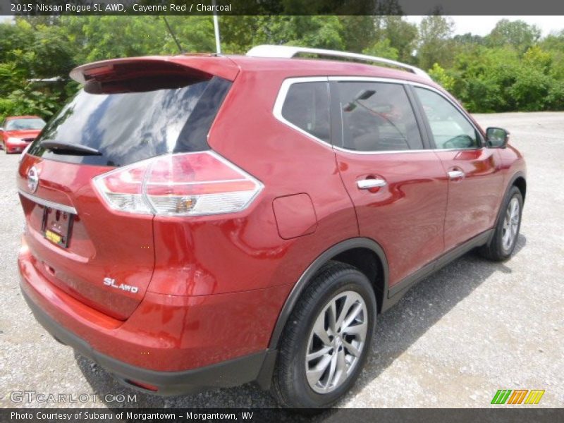 Cayenne Red / Charcoal 2015 Nissan Rogue SL AWD