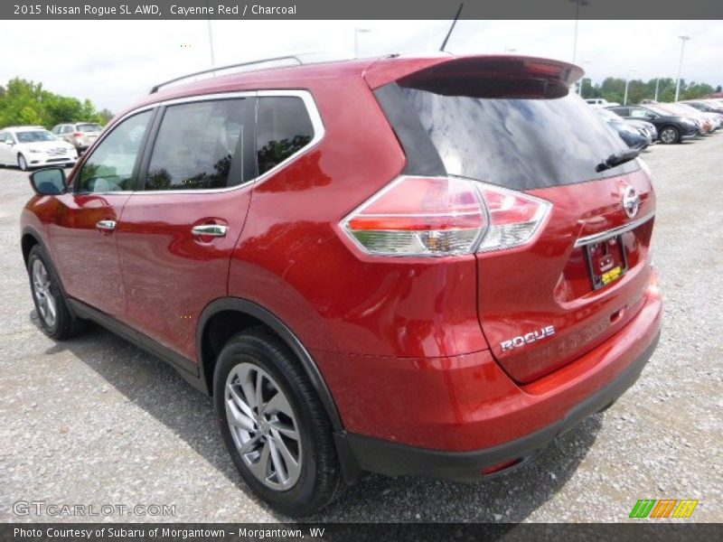 Cayenne Red / Charcoal 2015 Nissan Rogue SL AWD