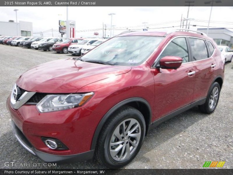 Cayenne Red / Charcoal 2015 Nissan Rogue SL AWD