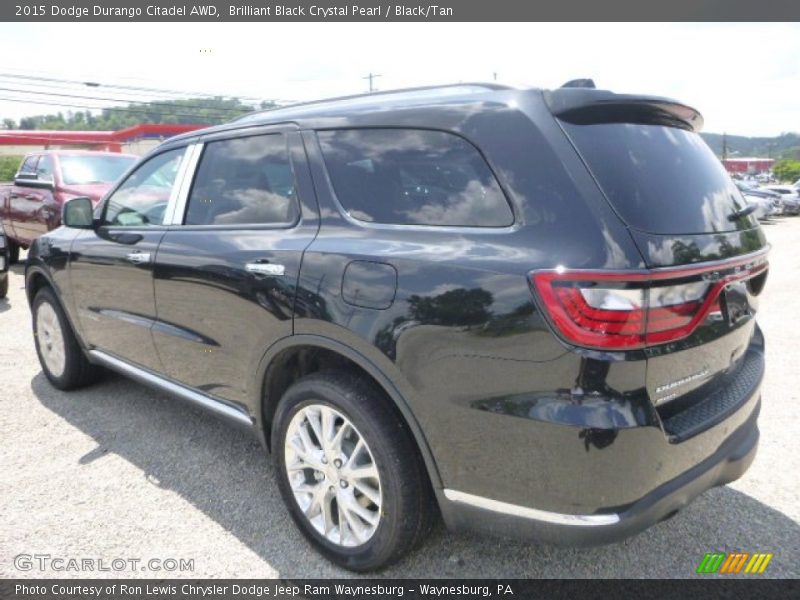 Brilliant Black Crystal Pearl / Black/Tan 2015 Dodge Durango Citadel AWD