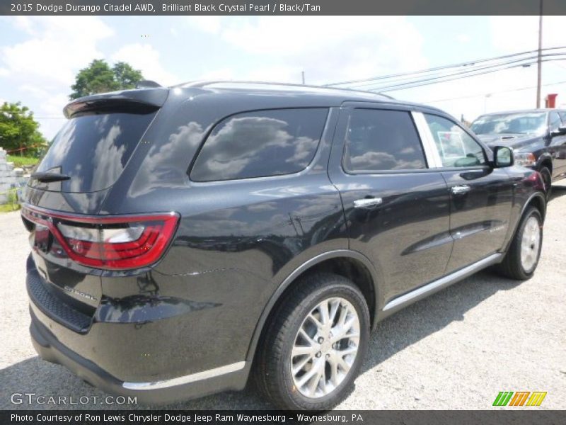 Brilliant Black Crystal Pearl / Black/Tan 2015 Dodge Durango Citadel AWD