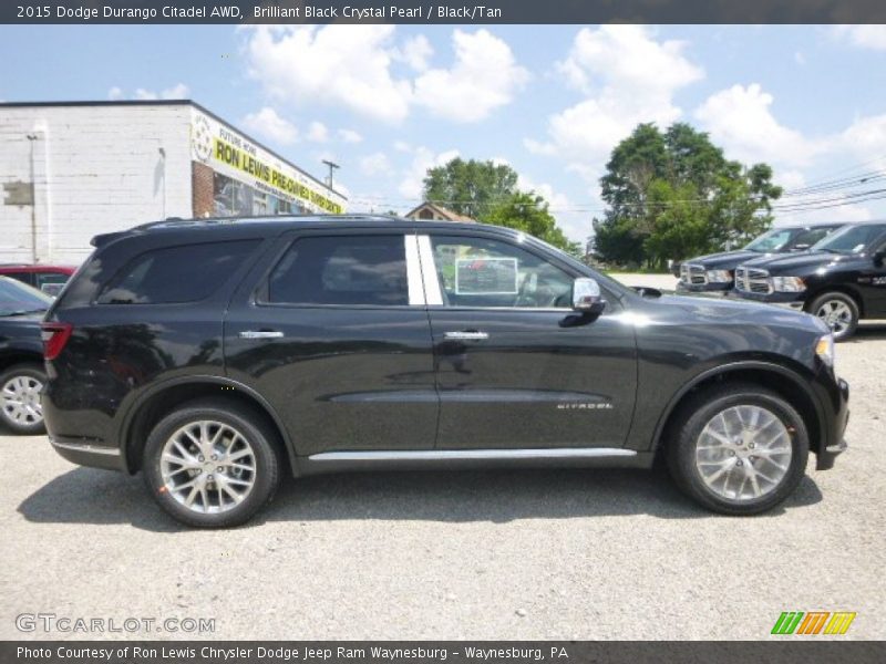 Brilliant Black Crystal Pearl / Black/Tan 2015 Dodge Durango Citadel AWD