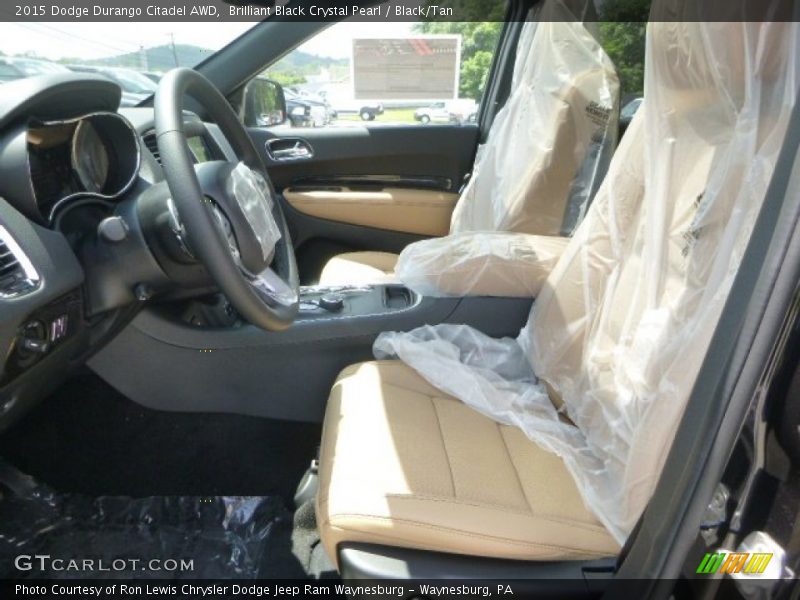 Brilliant Black Crystal Pearl / Black/Tan 2015 Dodge Durango Citadel AWD