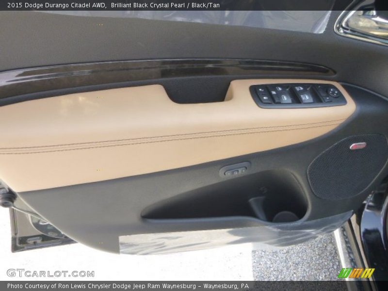 Brilliant Black Crystal Pearl / Black/Tan 2015 Dodge Durango Citadel AWD
