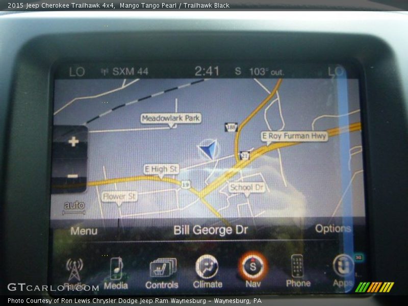 Mango Tango Pearl / Trailhawk Black 2015 Jeep Cherokee Trailhawk 4x4