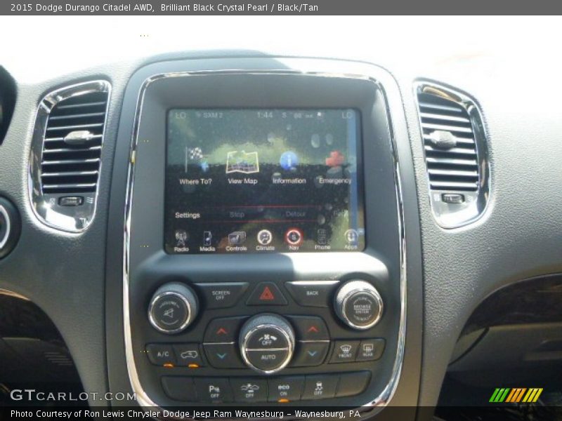 Brilliant Black Crystal Pearl / Black/Tan 2015 Dodge Durango Citadel AWD