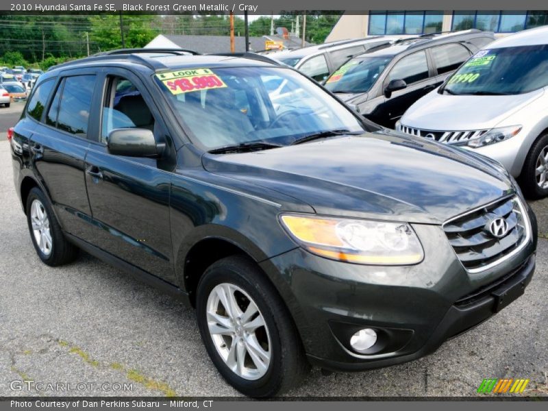 Black Forest Green Metallic / Gray 2010 Hyundai Santa Fe SE