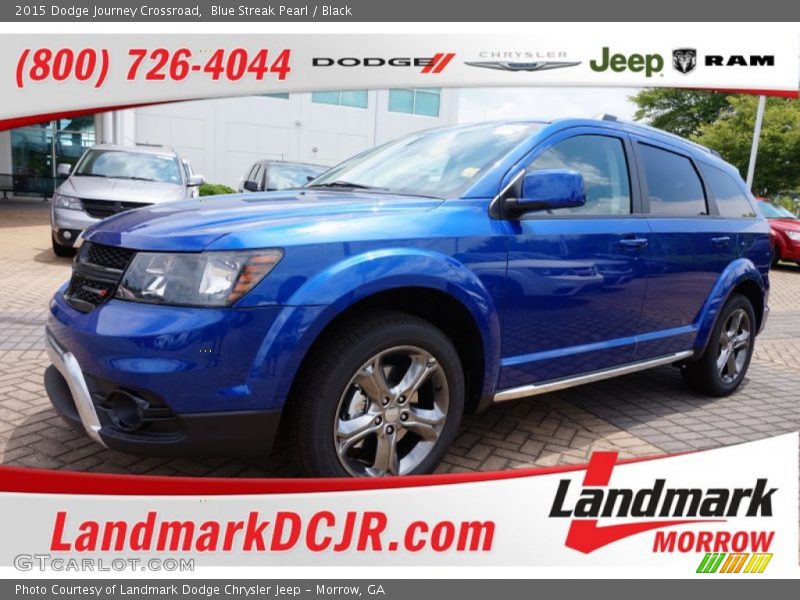 Blue Streak Pearl / Black 2015 Dodge Journey Crossroad