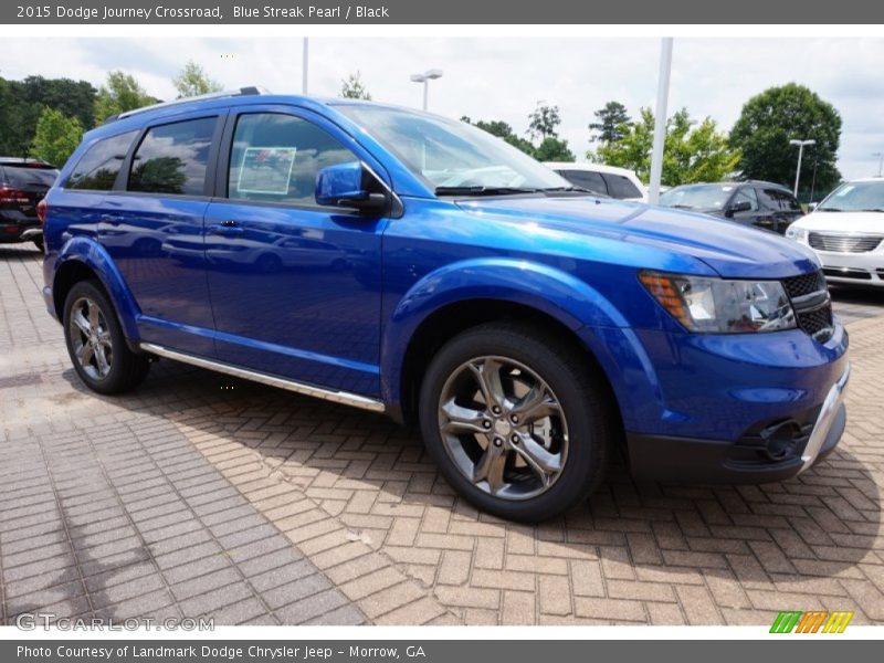 Blue Streak Pearl / Black 2015 Dodge Journey Crossroad