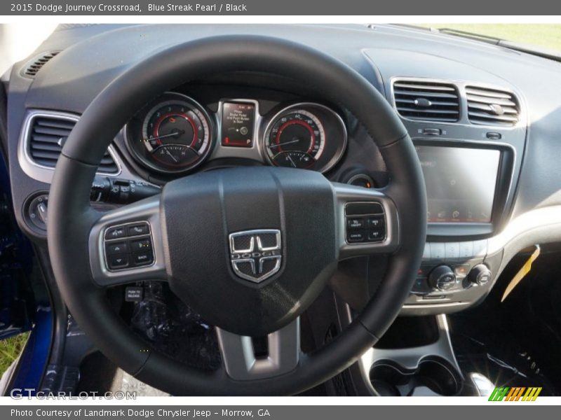 Blue Streak Pearl / Black 2015 Dodge Journey Crossroad