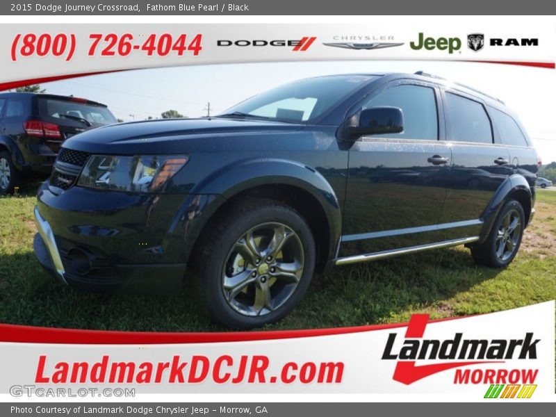 Fathom Blue Pearl / Black 2015 Dodge Journey Crossroad