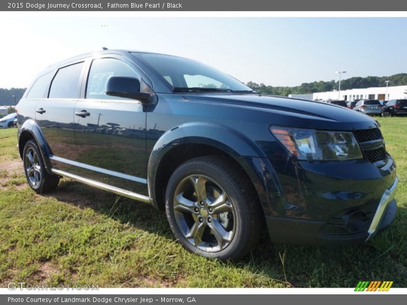 Fathom Blue Pearl / Black 2015 Dodge Journey Crossroad