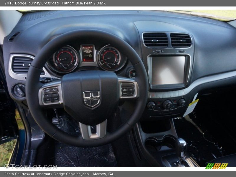 Fathom Blue Pearl / Black 2015 Dodge Journey Crossroad