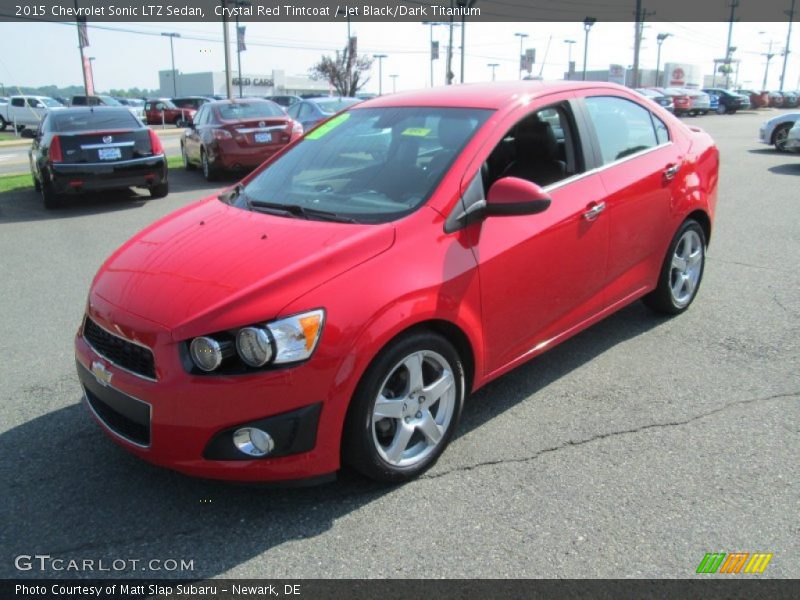 Crystal Red Tintcoat / Jet Black/Dark Titanium 2015 Chevrolet Sonic LTZ Sedan