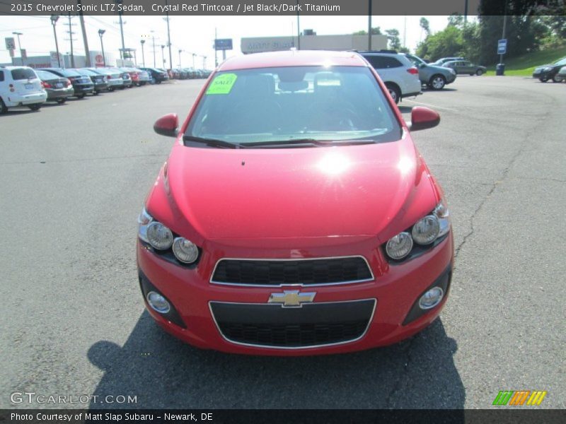 Crystal Red Tintcoat / Jet Black/Dark Titanium 2015 Chevrolet Sonic LTZ Sedan