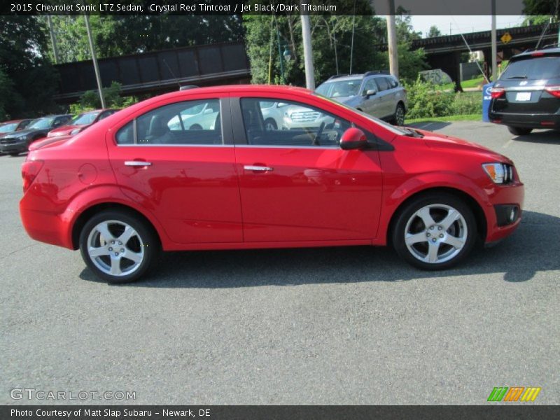 Crystal Red Tintcoat / Jet Black/Dark Titanium 2015 Chevrolet Sonic LTZ Sedan