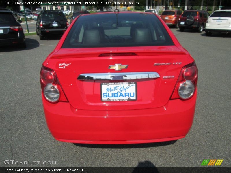 Crystal Red Tintcoat / Jet Black/Dark Titanium 2015 Chevrolet Sonic LTZ Sedan