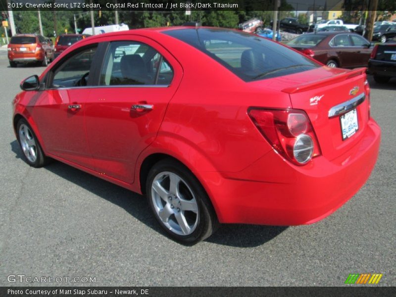 Crystal Red Tintcoat / Jet Black/Dark Titanium 2015 Chevrolet Sonic LTZ Sedan