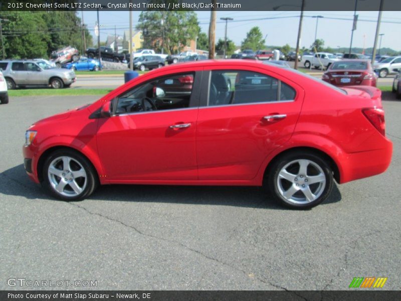 Crystal Red Tintcoat / Jet Black/Dark Titanium 2015 Chevrolet Sonic LTZ Sedan