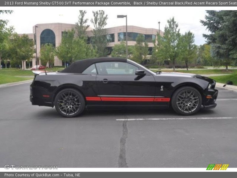 Black / Shelby Charcoal Black/Red Accent Recaro Sport Seats 2013 Ford Mustang Shelby GT500 SVT Performance Package Convertible