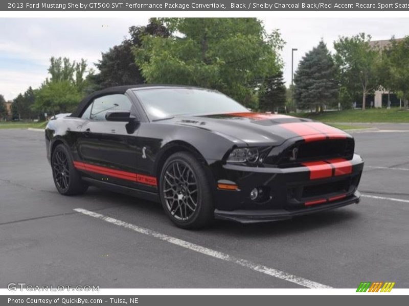 Black / Shelby Charcoal Black/Red Accent Recaro Sport Seats 2013 Ford Mustang Shelby GT500 SVT Performance Package Convertible
