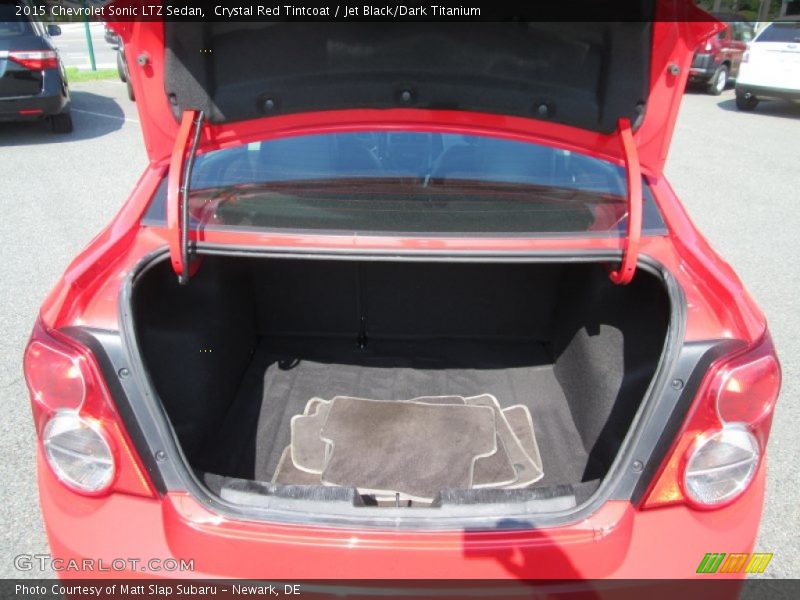 Crystal Red Tintcoat / Jet Black/Dark Titanium 2015 Chevrolet Sonic LTZ Sedan