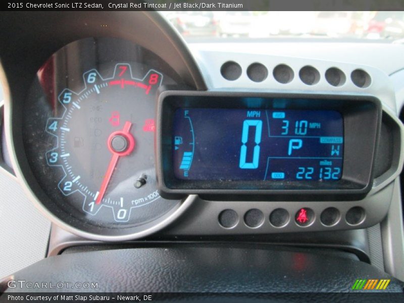 Crystal Red Tintcoat / Jet Black/Dark Titanium 2015 Chevrolet Sonic LTZ Sedan