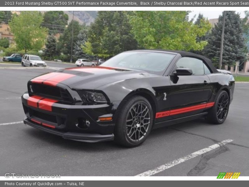 Black / Shelby Charcoal Black/Red Accent Recaro Sport Seats 2013 Ford Mustang Shelby GT500 SVT Performance Package Convertible