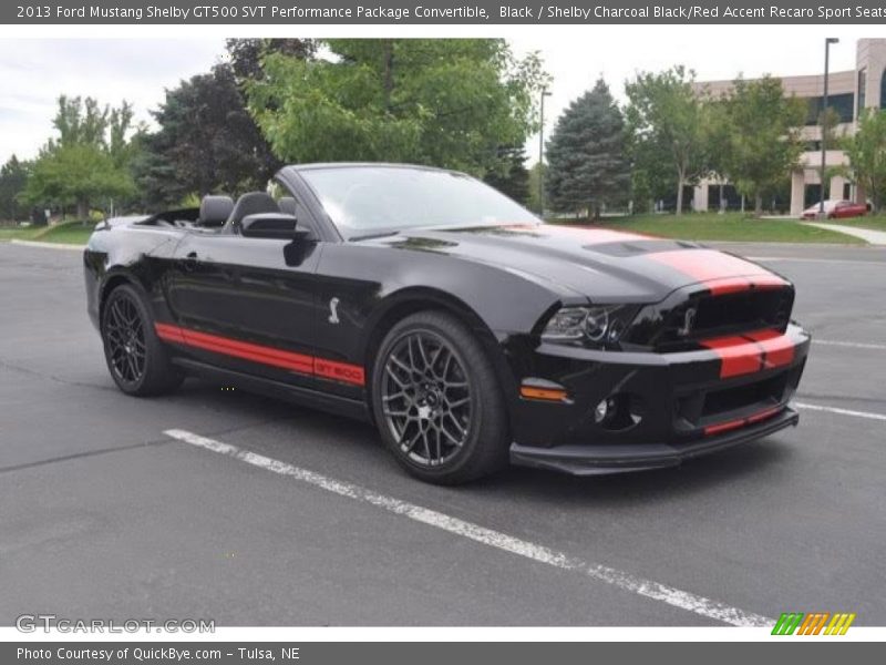 Black / Shelby Charcoal Black/Red Accent Recaro Sport Seats 2013 Ford Mustang Shelby GT500 SVT Performance Package Convertible