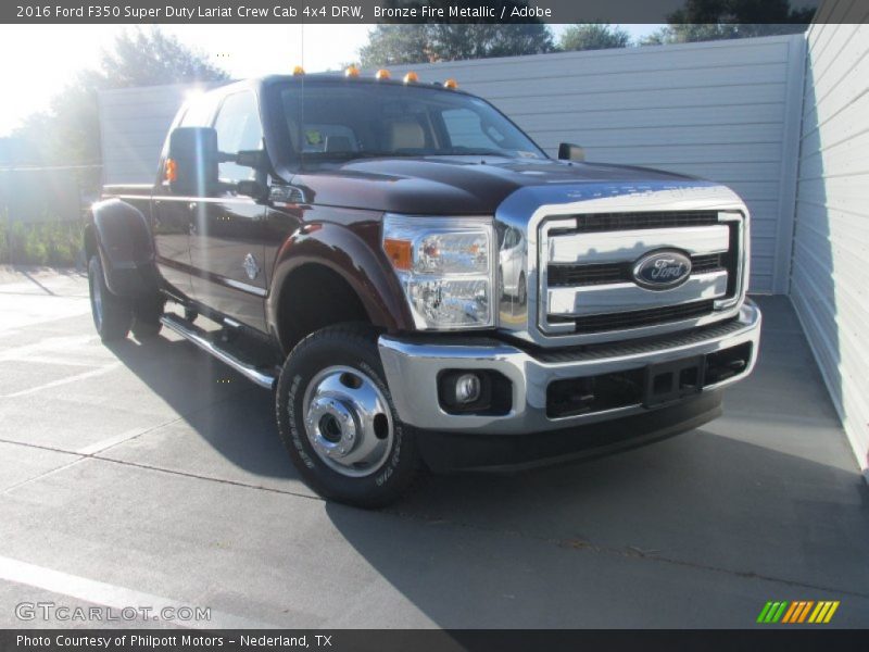 Bronze Fire Metallic / Adobe 2016 Ford F350 Super Duty Lariat Crew Cab 4x4 DRW