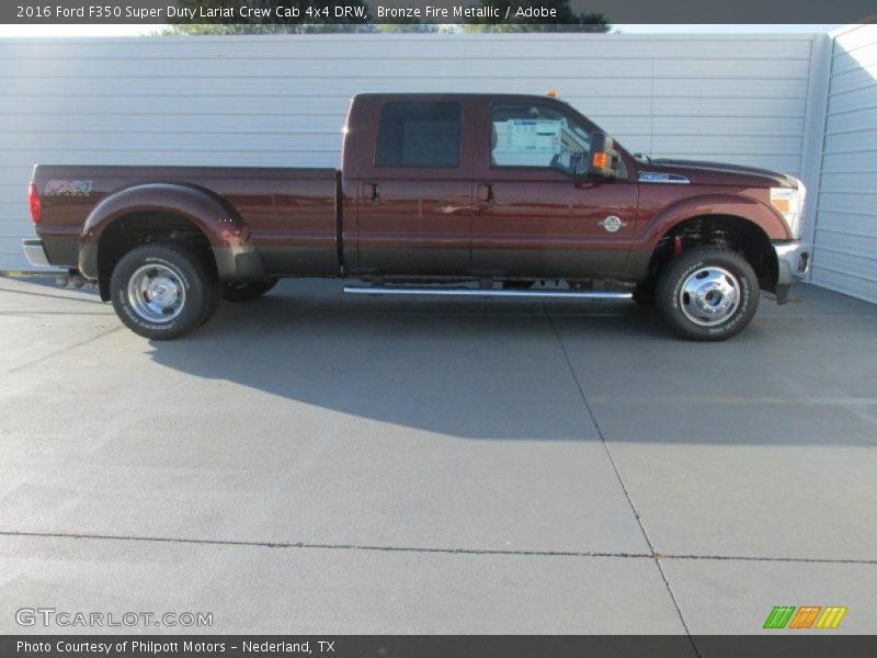 Bronze Fire Metallic / Adobe 2016 Ford F350 Super Duty Lariat Crew Cab 4x4 DRW