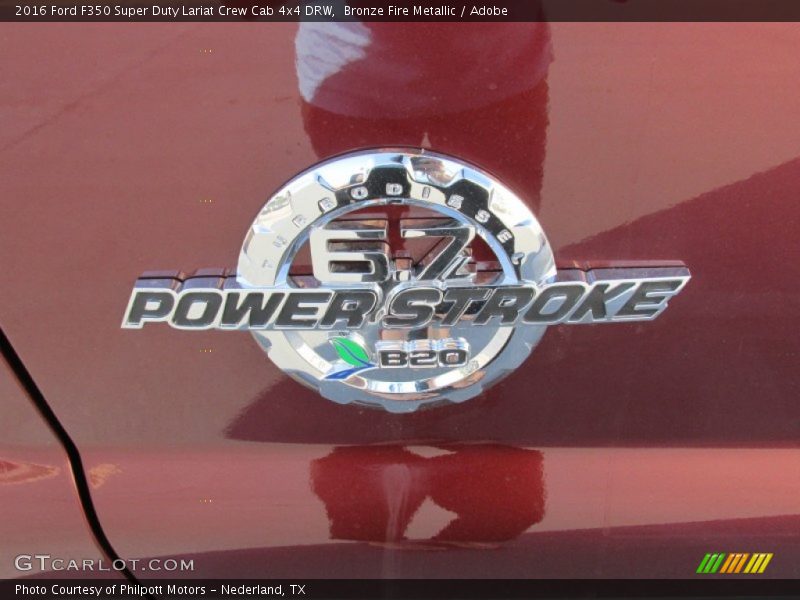 Bronze Fire Metallic / Adobe 2016 Ford F350 Super Duty Lariat Crew Cab 4x4 DRW