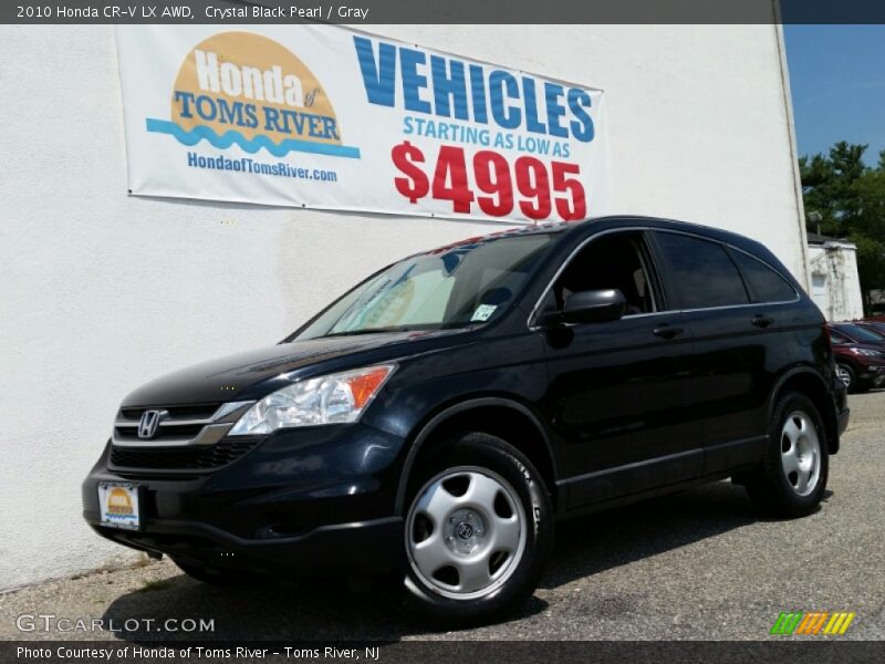 Crystal Black Pearl / Gray 2010 Honda CR-V LX AWD