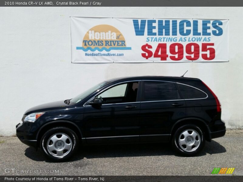 Crystal Black Pearl / Gray 2010 Honda CR-V LX AWD