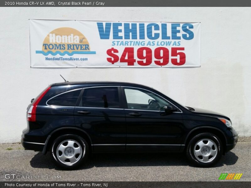 Crystal Black Pearl / Gray 2010 Honda CR-V LX AWD