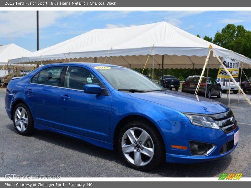 Blue Flame Metallic / Charcoal Black 2012 Ford Fusion Sport