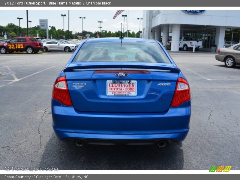 Blue Flame Metallic / Charcoal Black 2012 Ford Fusion Sport
