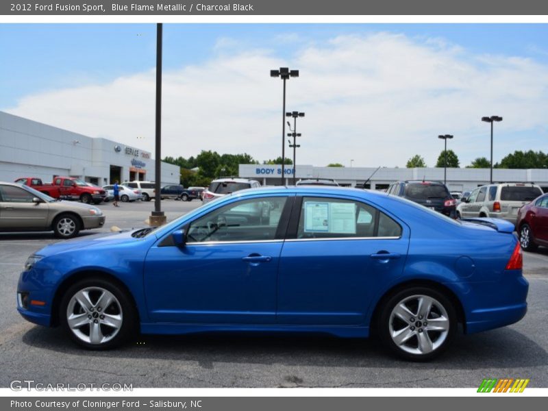 Blue Flame Metallic / Charcoal Black 2012 Ford Fusion Sport