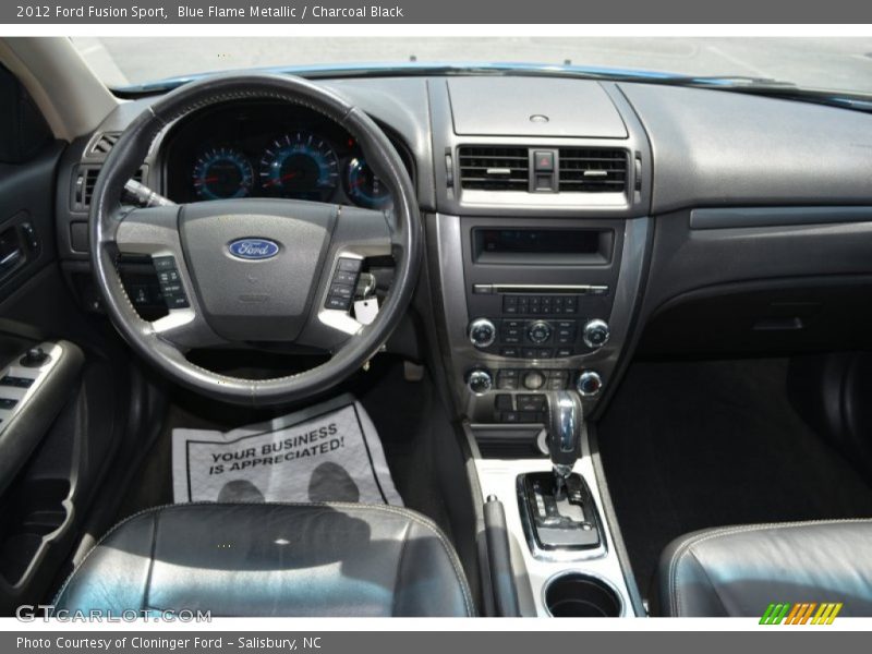 Blue Flame Metallic / Charcoal Black 2012 Ford Fusion Sport