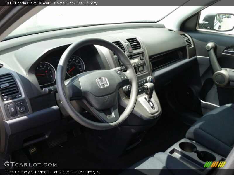 Crystal Black Pearl / Gray 2010 Honda CR-V LX AWD