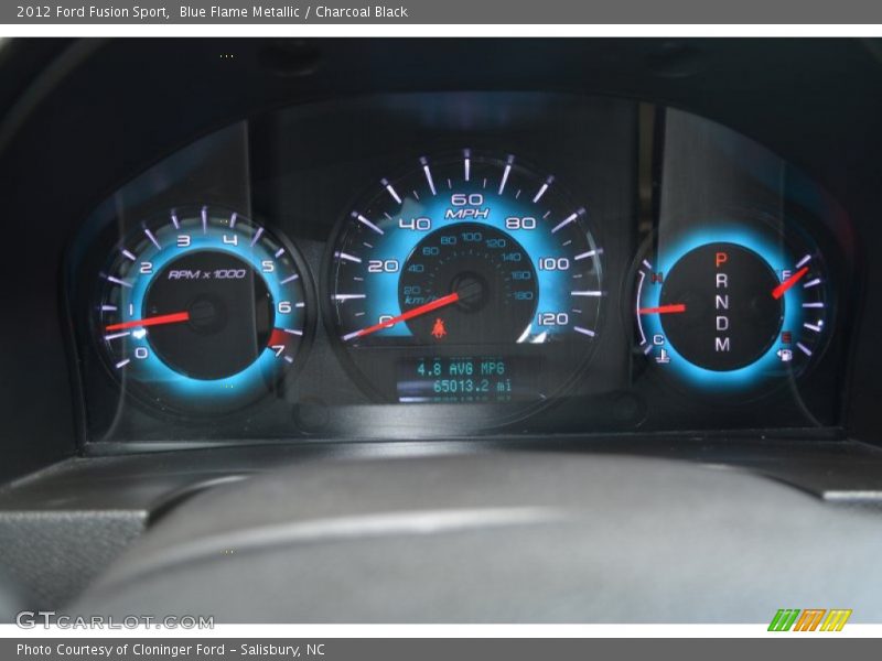 Blue Flame Metallic / Charcoal Black 2012 Ford Fusion Sport