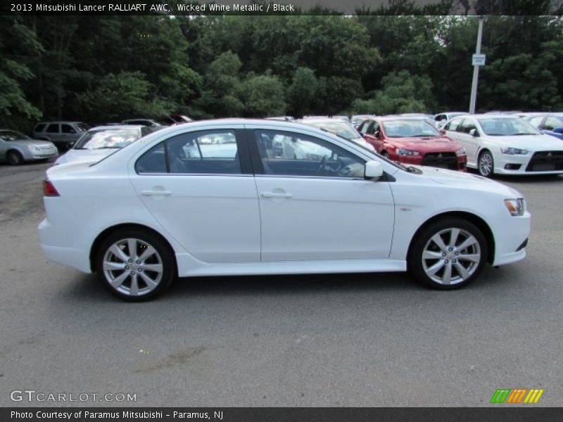 Wicked White Metallic / Black 2013 Mitsubishi Lancer RALLIART AWC