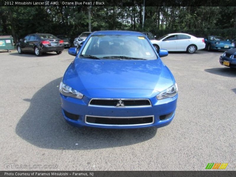 Octane Blue Pearl / Black 2012 Mitsubishi Lancer SE AWD