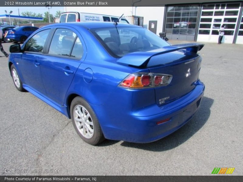 Octane Blue Pearl / Black 2012 Mitsubishi Lancer SE AWD
