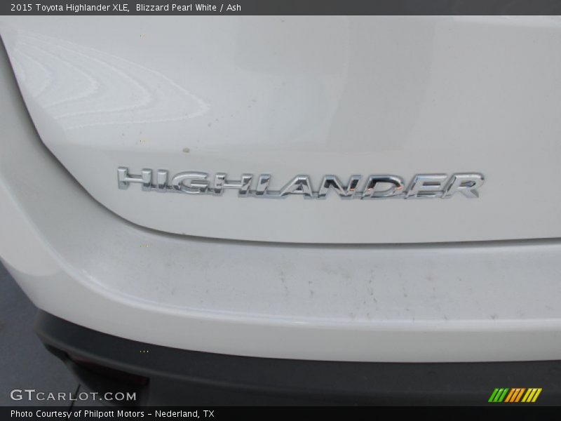 Blizzard Pearl White / Ash 2015 Toyota Highlander XLE