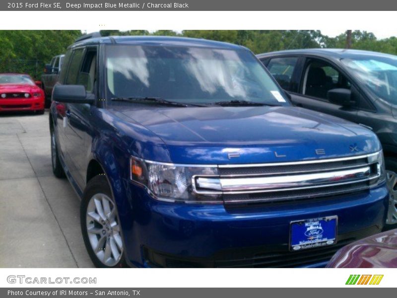 Deep Impact Blue Metallic / Charcoal Black 2015 Ford Flex SE