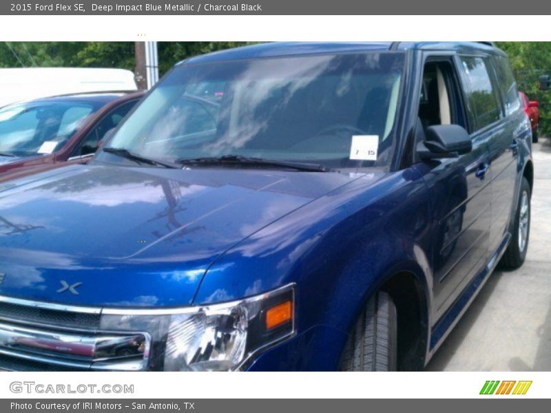 Deep Impact Blue Metallic / Charcoal Black 2015 Ford Flex SE