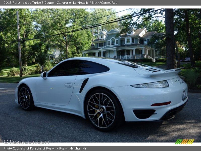 Carrara White Metallic / Black/Garnet Red 2015 Porsche 911 Turbo S Coupe